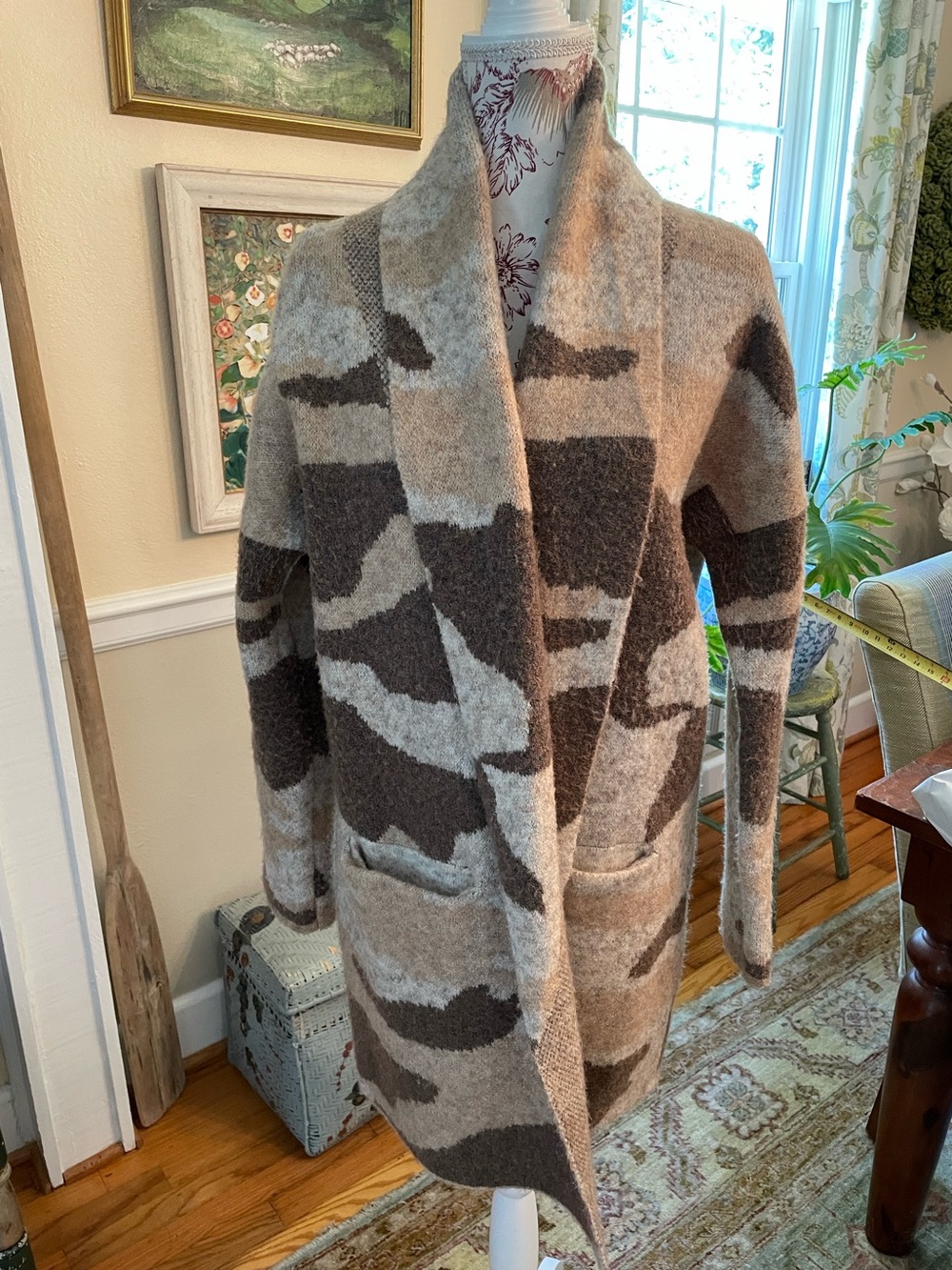 Anthropologie Moth Oversized Camo Cardigan
